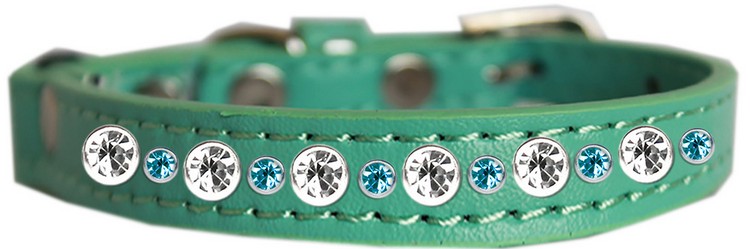 Posh Jeweled Cat Collar Aqua Size 14